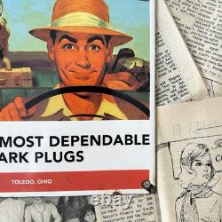 Vintage Champion Spark Plugs 8x12 Inches Porcelain Enamel Sign