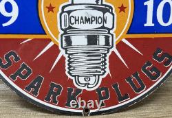 Vintage Champion Spark Plugs Porcelain Sign Dealership Gas Station Motor Oil