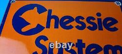 Vintage Chessie System Railroad Sign Porcelain Model Train Station Hobby Sign
