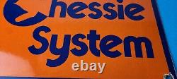 Vintage Chessie System Railroad Sign Porcelain Model Train Station Hobby Sign