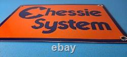 Vintage Chessie System Railroad Sign Porcelain Model Train Station Hobby Sign