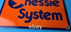 Vintage Chessie System Railroad Sign Porcelain Model Train Station Hobby Sign