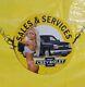 Vintage Chevrolet Cars Sales & Service Garage Pinup Girl Porcelain Enamel Sign