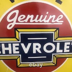 Vintage Chevrolet Genuine parts? Porcelain sign large Display Dated 59 Last One