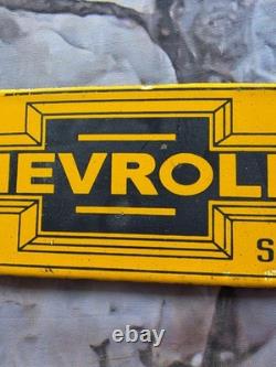 Vintage Chevrolet Parts & Service Porcelain Sign 12 X 4