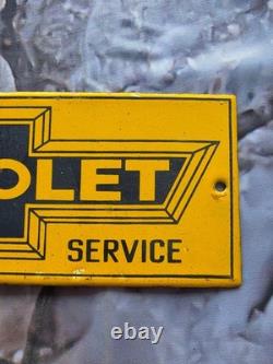 Vintage Chevrolet Parts & Service Porcelain Sign 12 X 4