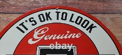 Vintage Chevrolet Porcelain Gas Pump Plate Automobile Service Station Ad Sign