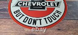 Vintage Chevrolet Porcelain Gas Pump Plate Automobile Service Station Ad Sign