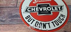 Vintage Chevrolet Porcelain Gas Pump Plate Automobile Service Station Ad Sign