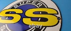 Vintage Chevrolet Porcelain Sign Super Sport Automobile Motors 16 Inch Sign
