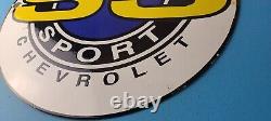 Vintage Chevrolet Porcelain Sign Super Sport Automobile Motors 16 Inch Sign