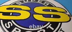 Vintage Chevrolet Porcelain Sign Super Sport Automobile Motors 16 Inch Sign