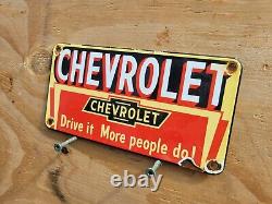 Vintage Chevrolet Porcelain Sign Used Car Dealer Truck Oil Gas Repair Service