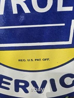 Vintage Chevrolet Service Porcelain Enamel Metal Dealership Sign 30
