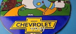 Vintage Chevrolet Sign Auto Service DIY Garage Porcelain Gas Pump Sign