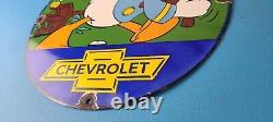 Vintage Chevrolet Sign Auto Service DIY Garage Porcelain Gas Pump Sign