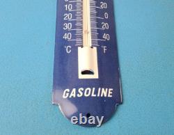 Vintage Chevron Gasoline Sign Gas Pump Ad Sign on Porcelain Thermometer