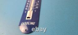 Vintage Chevron Gasoline Sign Gas Pump Ad Sign on Porcelain Thermometer