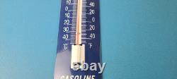 Vintage Chevron Gasoline Sign Gas Pump Ad Sign on Porcelain Thermometer