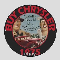 Vintage Chrysler 1975 Oil Porcelain Gas Pump Sign
