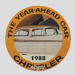 Vintage Chrysler 1988 Oil Porcelain Gas Pump Sign