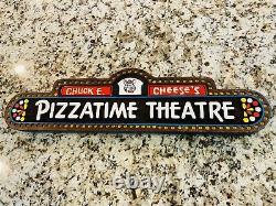 Vintage Chuck E Cheese Pizza Sign Wall Art Man Cave Advertisement Americana