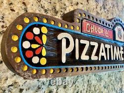 Vintage Chuck E Cheese Pizza Sign Wall Art Man Cave Advertisement Americana