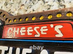 Vintage Chuck E Cheese Pizza Sign Wall Art Man Cave Advertisement Americana