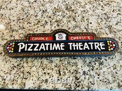 Vintage Chuck E Cheese Pizza Sign Wall Art Man Cave Advertisement Americana