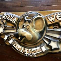 Vintage Chuck E Cheese Sign Wall Art Man Cave Decor Advertisement Americana