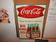 Vintage Coca Cola Fish Tail Metal Sign-big King Size 6 Pack Take Home A Carton
