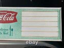 Vintage Coca Cola Menu Board Sign Metal Bottle Cap Button Food Restaurant Diner