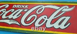 Vintage Coca Cola Porcelain Drink Soda Bottles General Store Pump Rectangle Sign