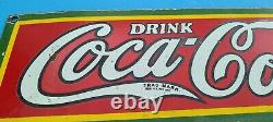 Vintage Coca Cola Porcelain Drink Soda Bottles General Store Pump Rectangle Sign