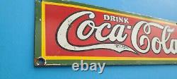 Vintage Coca Cola Porcelain Drink Soda Bottles General Store Pump Rectangle Sign