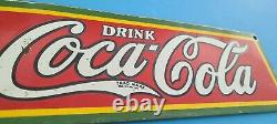 Vintage Coca Cola Porcelain Drink Soda Bottles General Store Pump Rectangle Sign