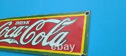 Vintage Coca Cola Porcelain Drink Soda Bottles General Store Pump Rectangle Sign