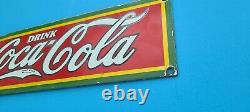 Vintage Coca Cola Porcelain Drink Soda Bottles General Store Pump Rectangle Sign