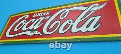 Vintage Coca Cola Porcelain Drink Soda Bottles General Store Pump Rectangle Sign