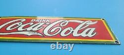 Vintage Coca Cola Porcelain Drink Soda Bottles General Store Pump Rectangle Sign