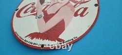 Vintage Coca Cola Porcelain Gas Soda Service Station Pump Plate Good Taste Sign