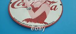 Vintage Coca Cola Porcelain Gas Soda Service Station Pump Plate Good Taste Sign