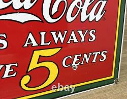 Vintage Coca Cola Porcelain Sign Gas Station Bottle Pepsi Pump Plate Bottle