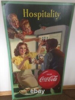 Vintage Coca Cola, cardboard sign, 1948