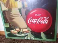 Vintage Coca Cola, cardboard sign, 1948