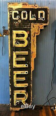 Vintage Cold Beer Neon Sign Tall Shipping Available