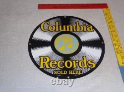 Vintage Columbia Records Grafonola Sold Here! Porcelain Metal Elvis Record Sign