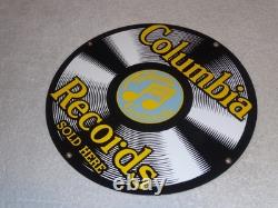 Vintage Columbia Records Grafonola Sold Here! Porcelain Metal Elvis Record Sign