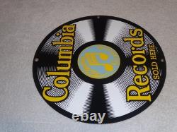 Vintage Columbia Records Grafonola Sold Here! Porcelain Metal Elvis Record Sign