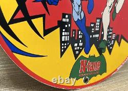 Vintage Conoco 1965 Batman N-tane Gasoline 12 Porcelain Marvel Comic Oil Sign